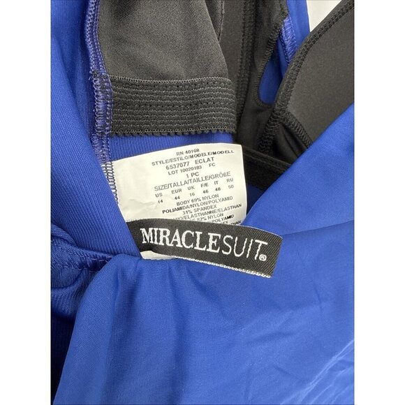 New Miraclesuit Women`s Size 14 Blue Razzle Dazzle Eclat One Piece Swimsuit - Picture 10 of 11